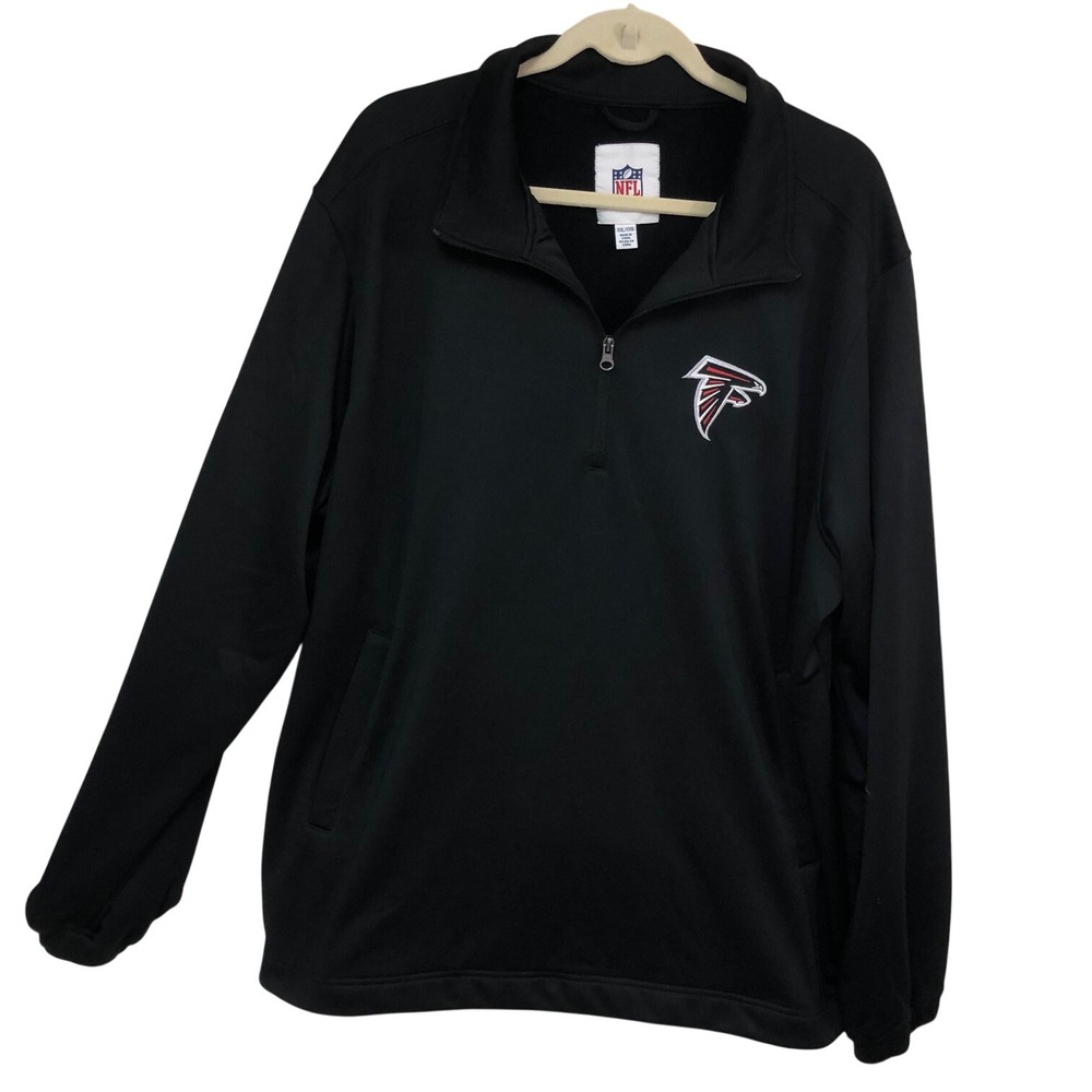 G-lll NFL Atlanta Falcons 1/4 Zip Jacket Carl Banks Black Sporty Gameday Men XXL